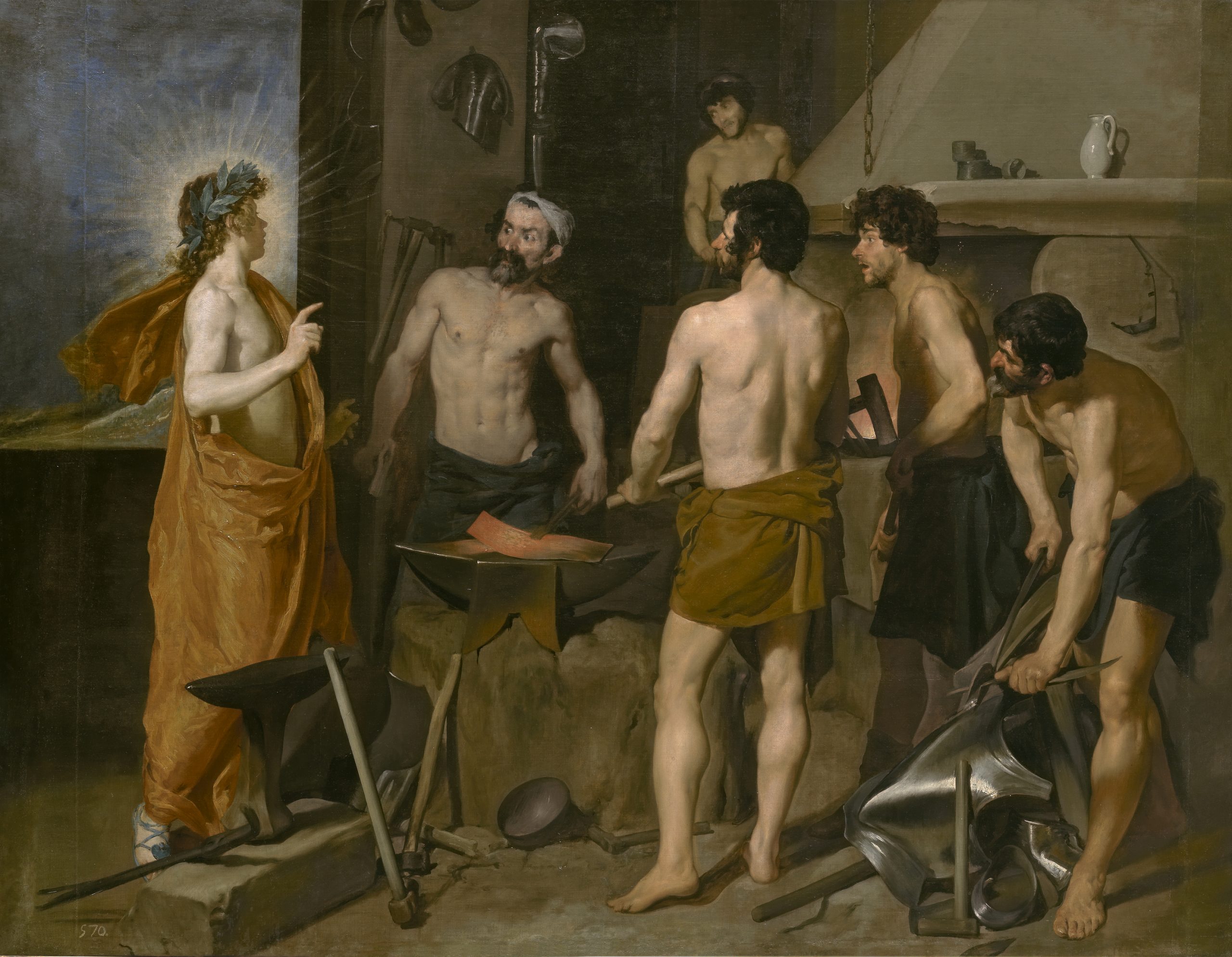 La fucina di Vulcano di Diego Velázquez. Il Prado, Madrid